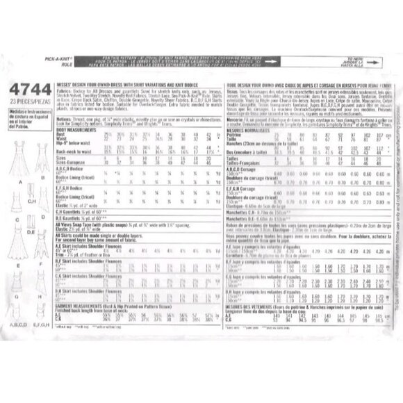 Uncut Simplicity Pattern 4744 Design Your Dress with Skirt Variations Size: 4-10 - Picture 2 of 3